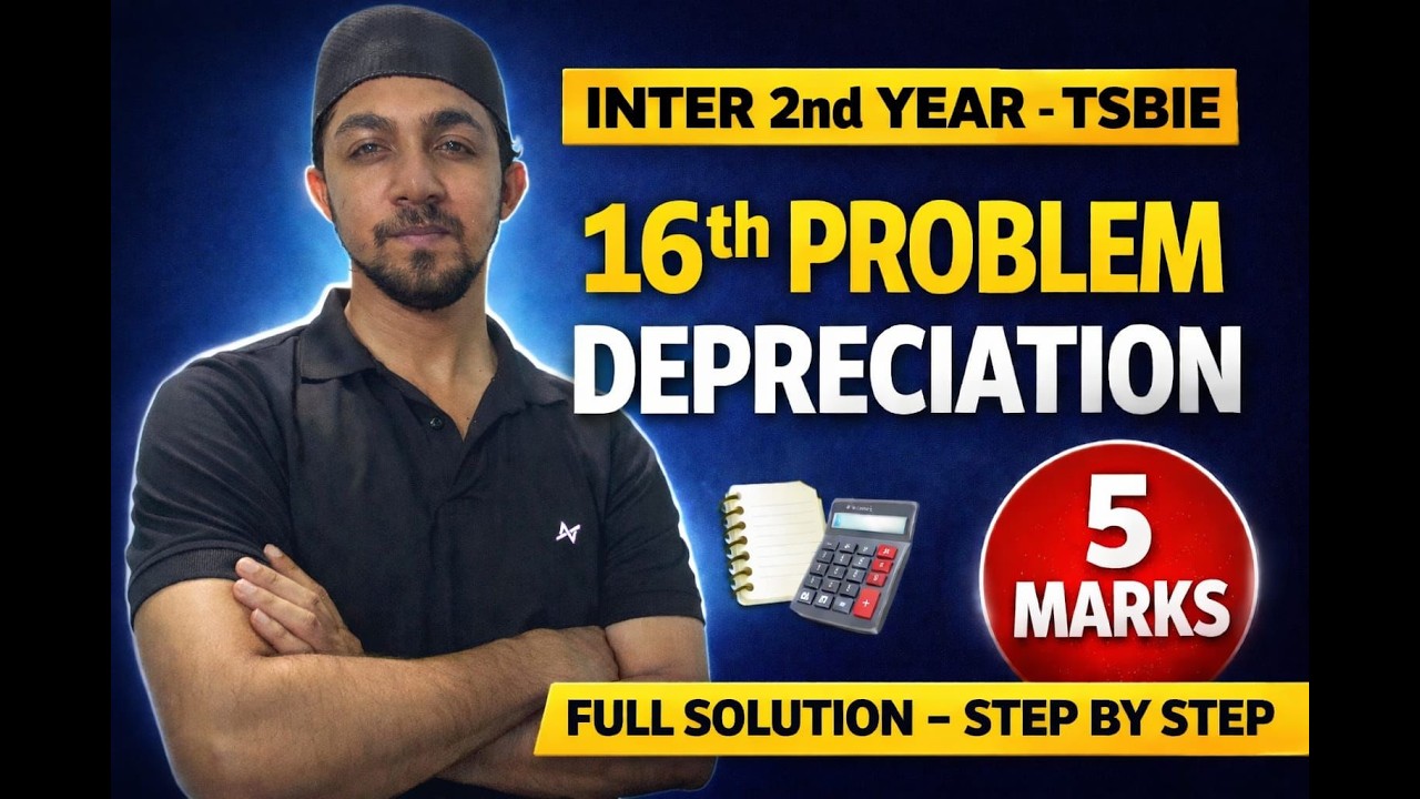 Depreciation 16th Problem | Inter 2nd Year Accounts | Easy Method | TSBIE