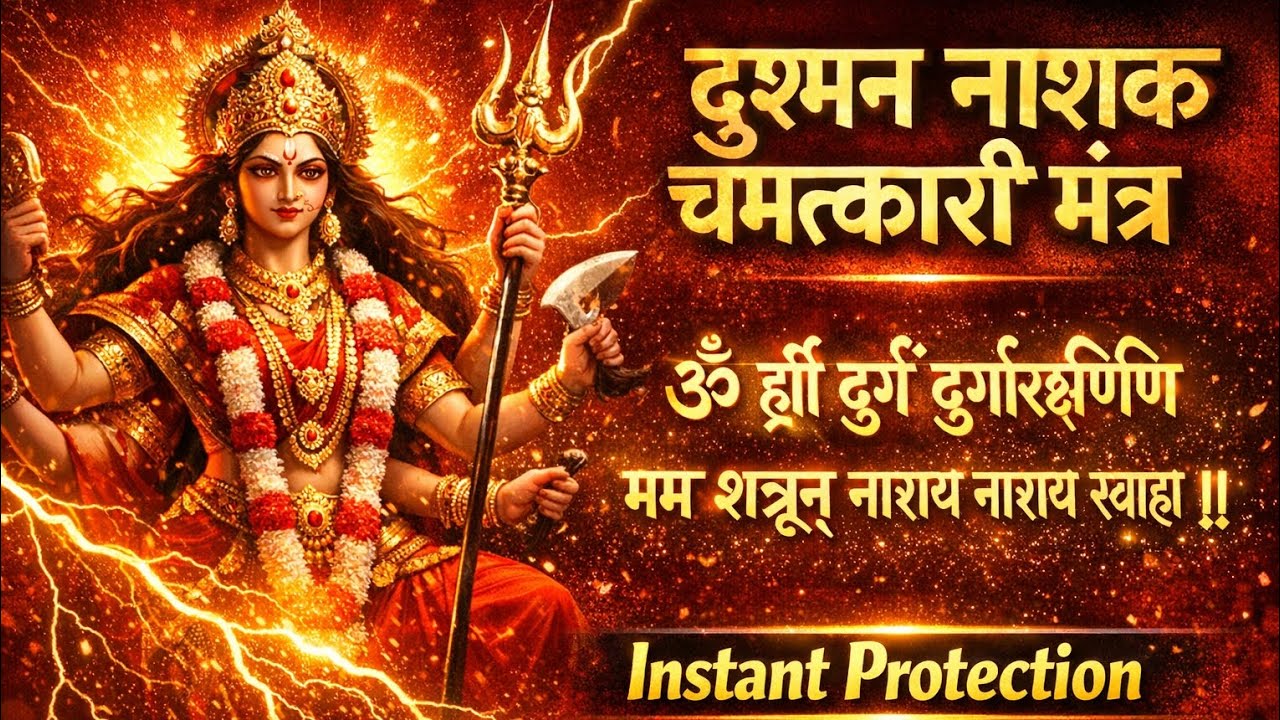 ॐ ह्रीं दुर्गे दुर्गारक्षिणिमम शत्रून् नाशय नाशय स्वाहा ॥