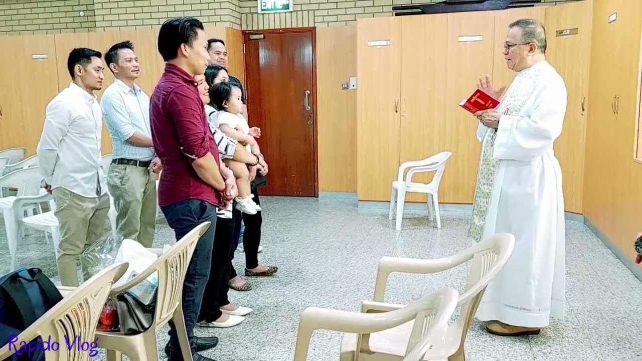 WATCH: Baptismal Cassydy at Holy Family Cathedral Kuwait City #christening #church#baptismal