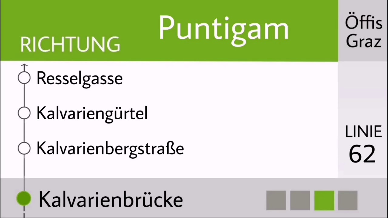 Haltestellenansagen Linie 62 | öffiansagen graz