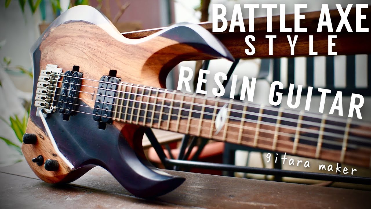 I BUILT A BATTLE AXE GUITAR - CLEARCAST RESIN