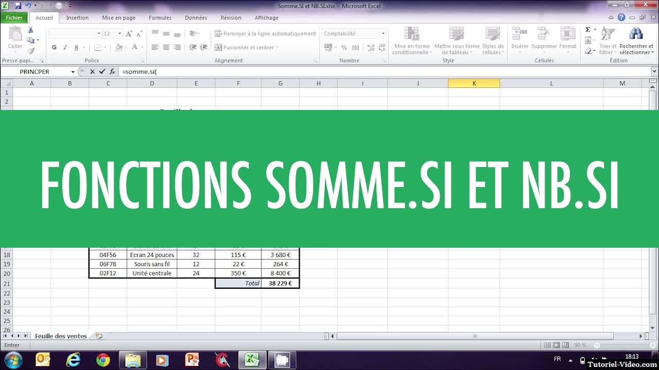 Fonctions SOMME.SI et NB.SI sur Excel