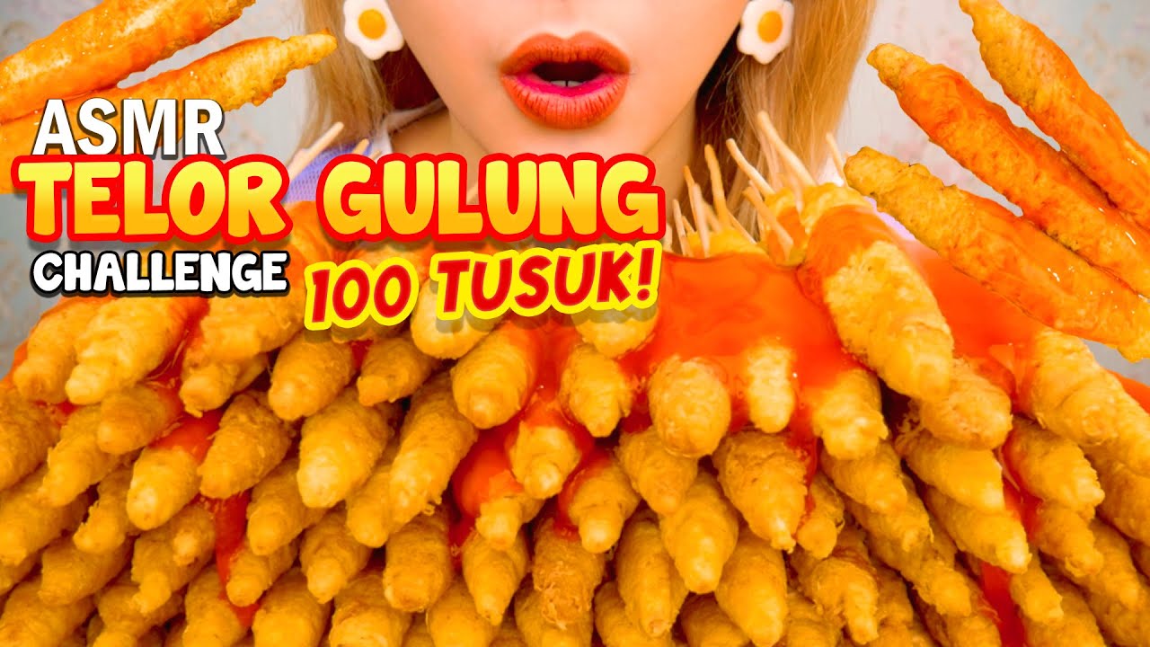 CHALLENGE ASMR MAKAN TELOR GULUNG 100 TUSUK, SANGGUP GA YA? 🫣 | ASMR Indonesia