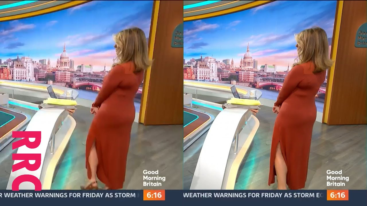 Kate Garraway @shoes off in side-slit Karen Millen dress