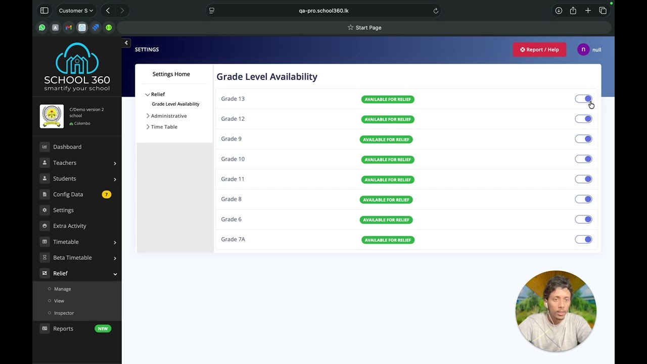 How to Turn Off Relief for Specific Grades | School 360 Settings