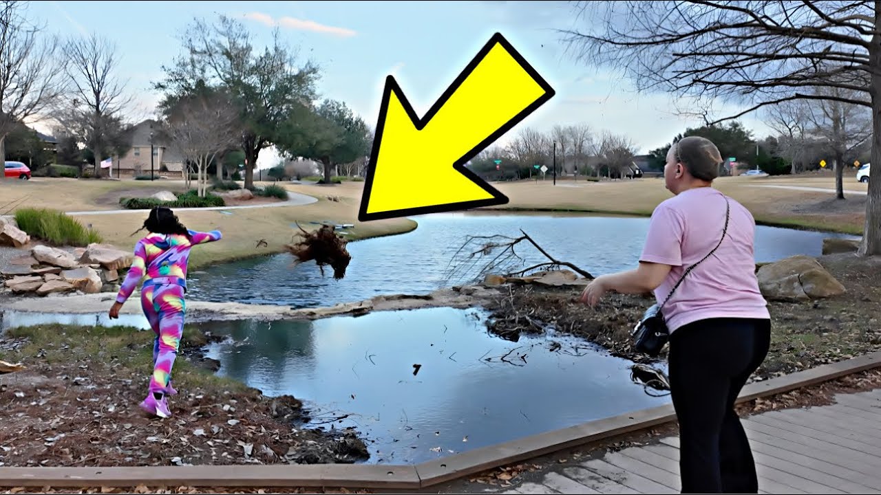 SNATCHING MY MAMA WIG & THROWING IT IN THE POND !! *HILARIOUS*