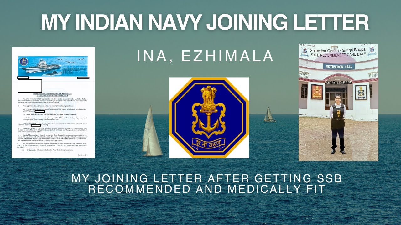 MY INDIAN NAVY JOINING LETTER | SUB LIEUTENANT | NAVY OFFICER | INA, EZHIMALA | GROUP A | LEVEL 10