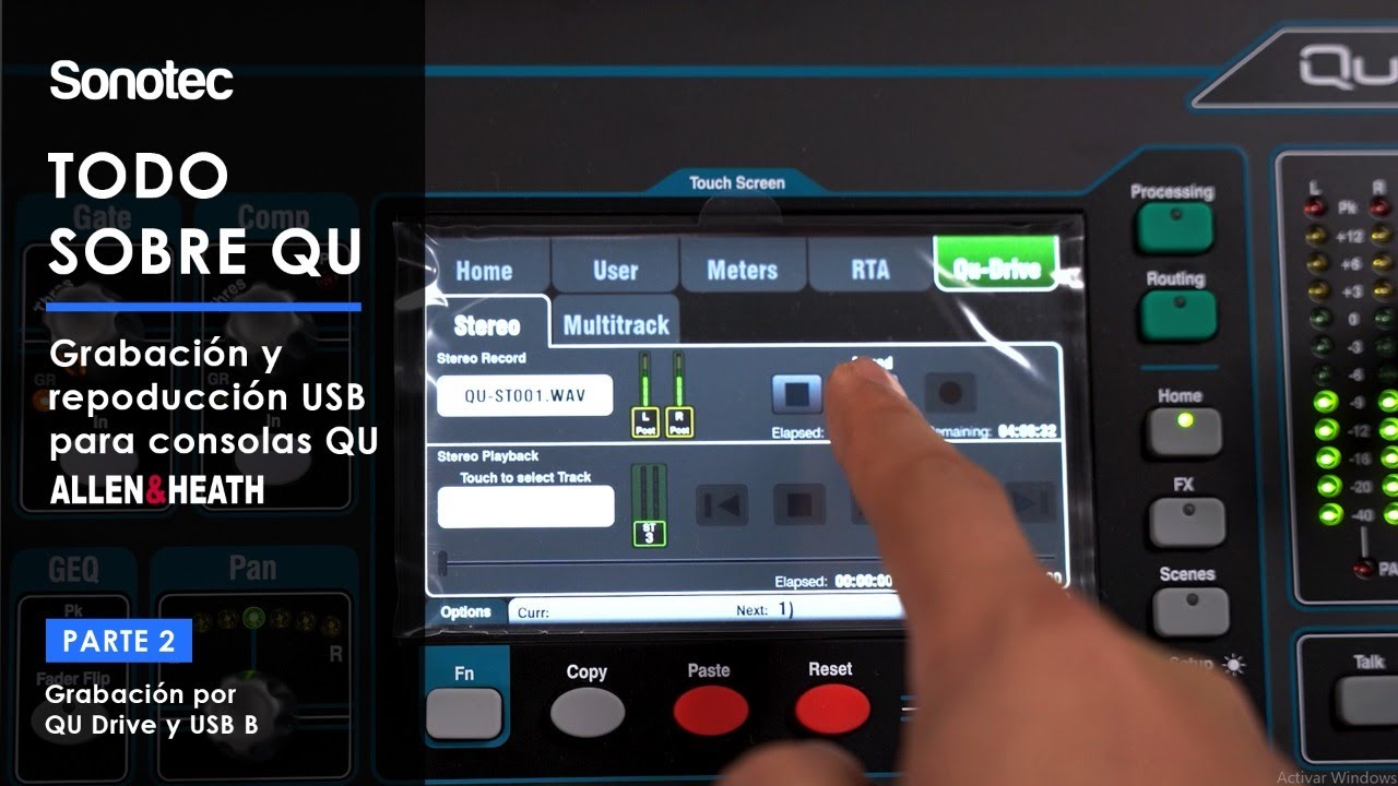 ALLEN & HEATH - Grabación y reproducción USB en consolas QU