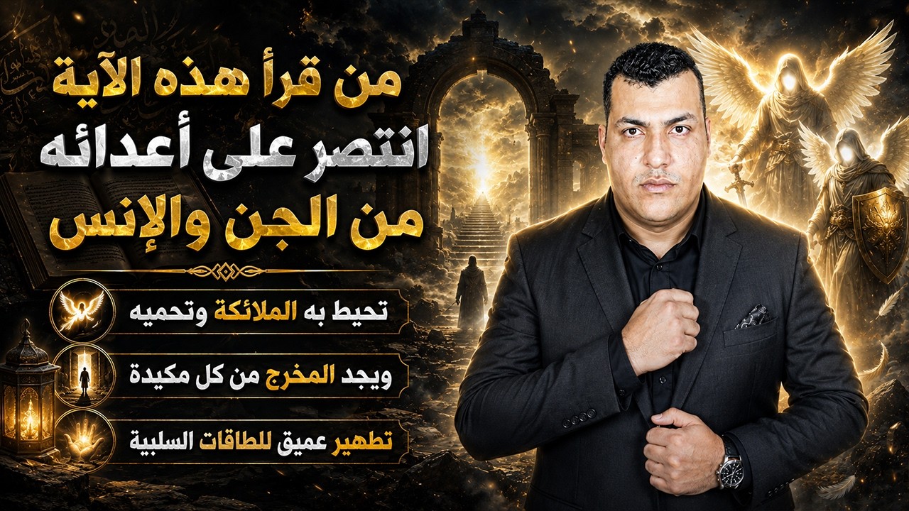 من قرا هذه الاية الا انتصر على اعدائة من الجن والانس  واحاط بة الملائكة وتجد المخرج من كل مكيدة