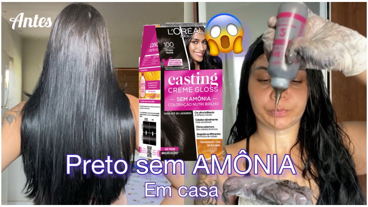 Como pintar o cabelo de PRETO sozinha/ Casting Creme Gloss L'oréal Paris