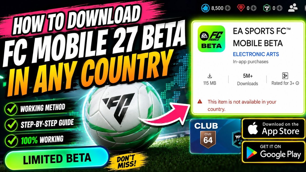 How to Download FC MOBILE 27 Beta in any Country!! 100% Working | Fc Mobile