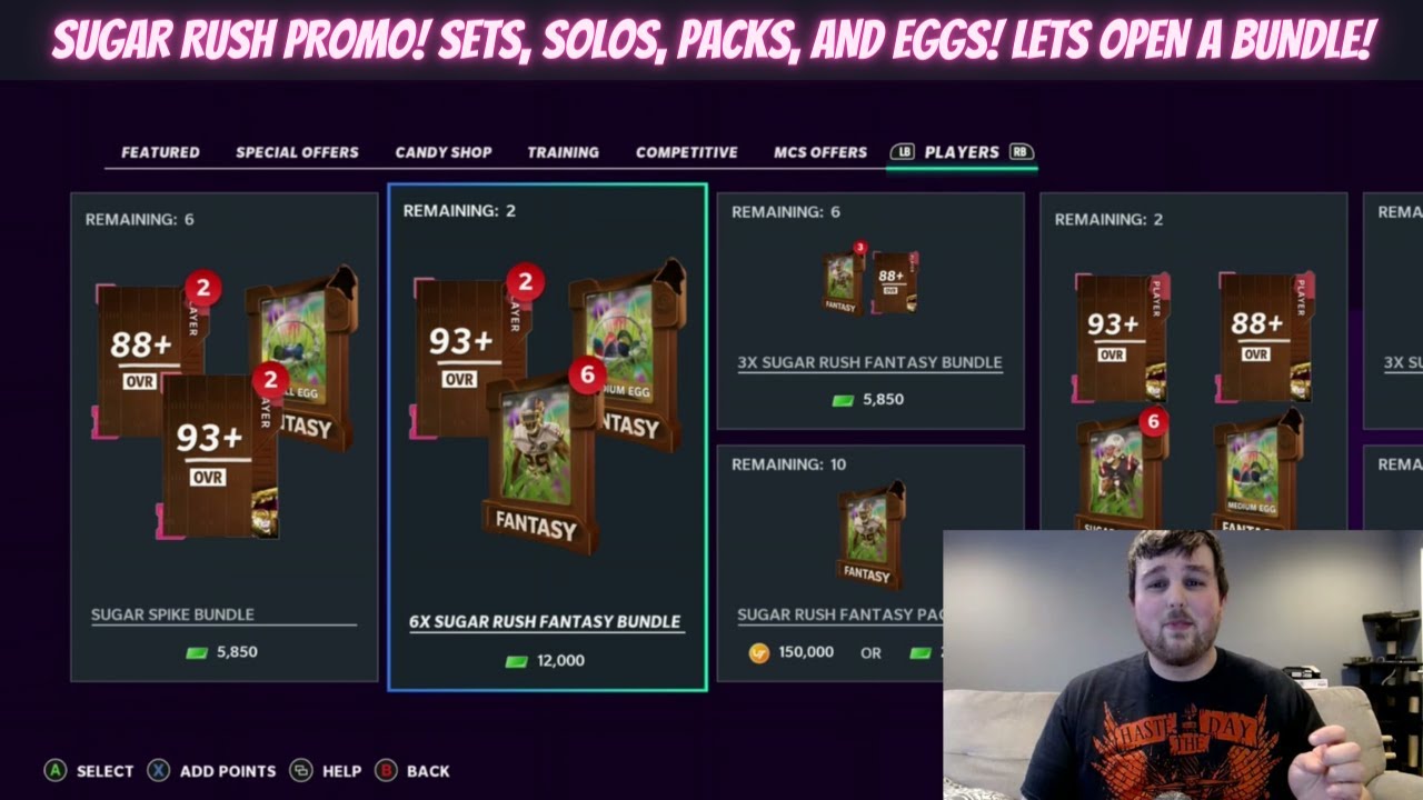 SUGAR RUSH PROMO! SETS, SOLOS, PACKS, AND EGGS! LETS OPEN A BUNDLE! | MADDEN 21 ULTIMATE TEAM