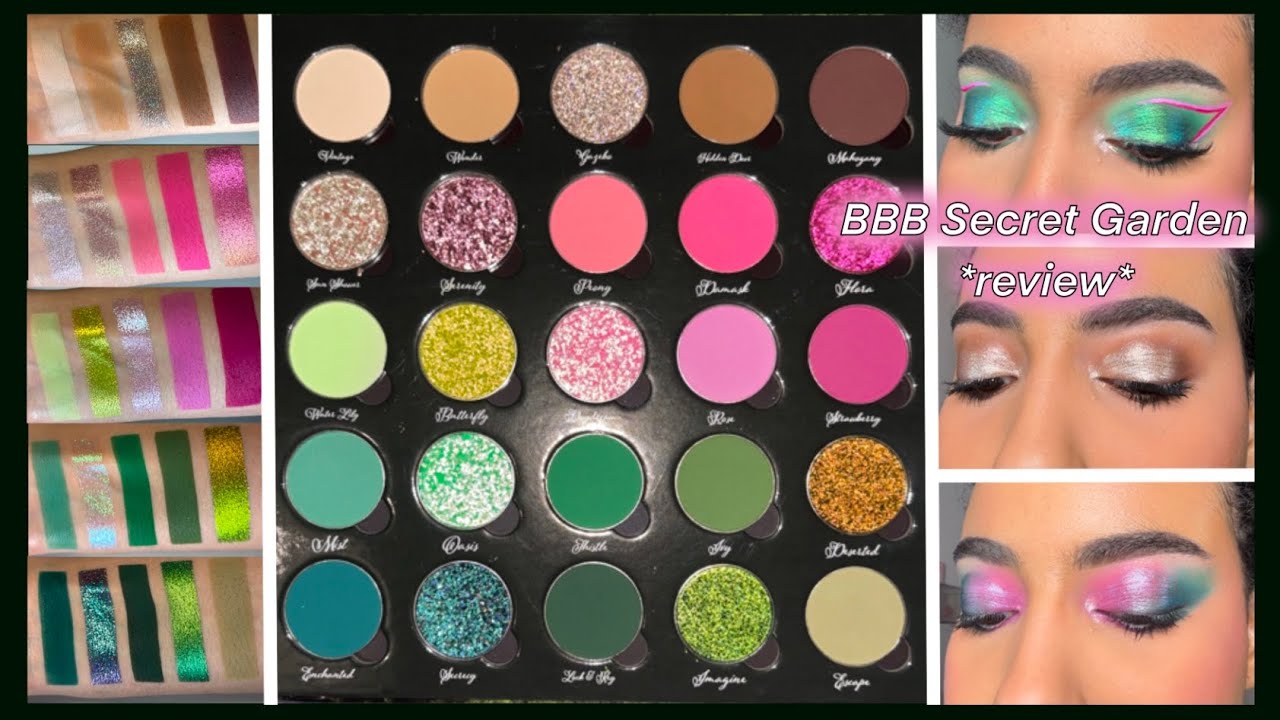 Bella Beauté Bar Secret garden palette review | 3 looks + swatches ❤️‍🔥