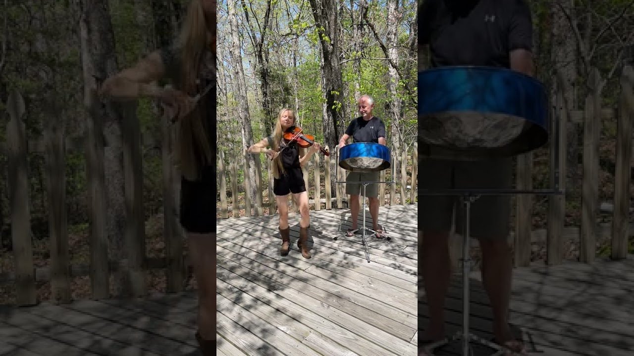 playing my steel pan with Hillary Klug on violin fiddle in Branson MO