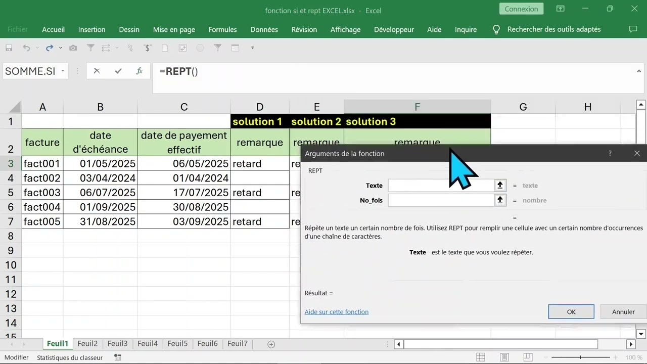 FORMULES EXCEL pour afficher un texte et calculer un délai en jours