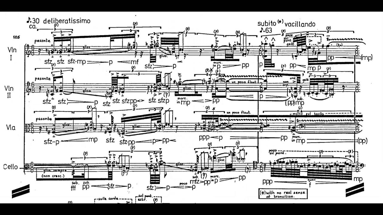 Brian Ferneyhough - String Quartet No. 2 (w/ score) (1979/80)