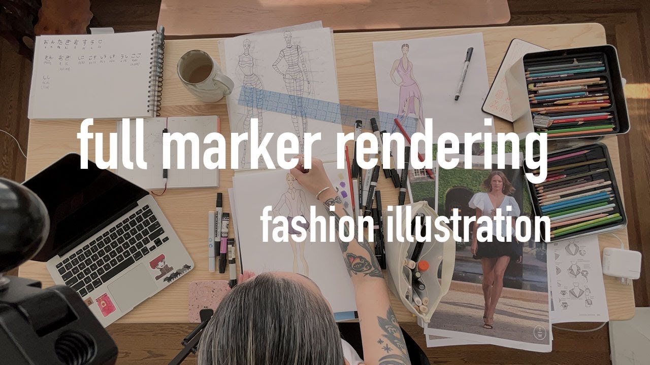 Fashion Illustration in Color PROCESS (Marker Rendering)
