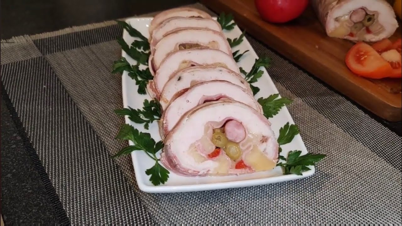 Rulada aperitiv cu piept de pui