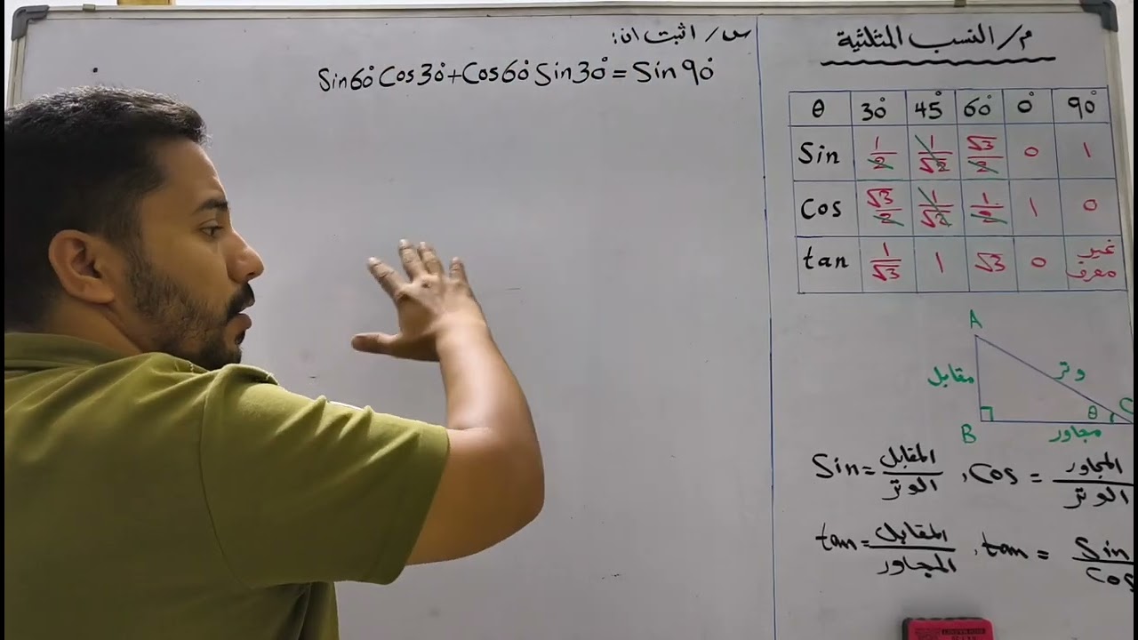 النسب المثلثية مرشحات الثالث متوسط دور الثاني 2025
