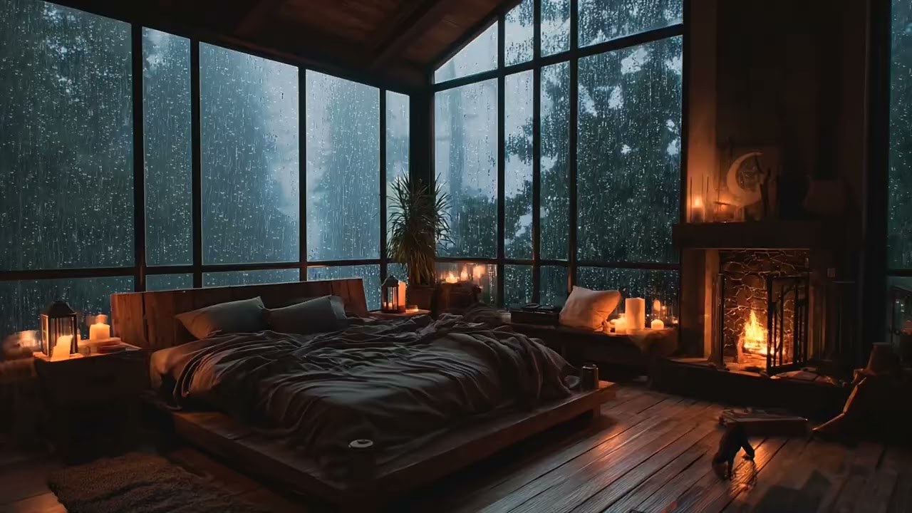 No Ads, Rain Sounds For Sleeping – 3 Hours of Heavy Rain on Window | White Noise