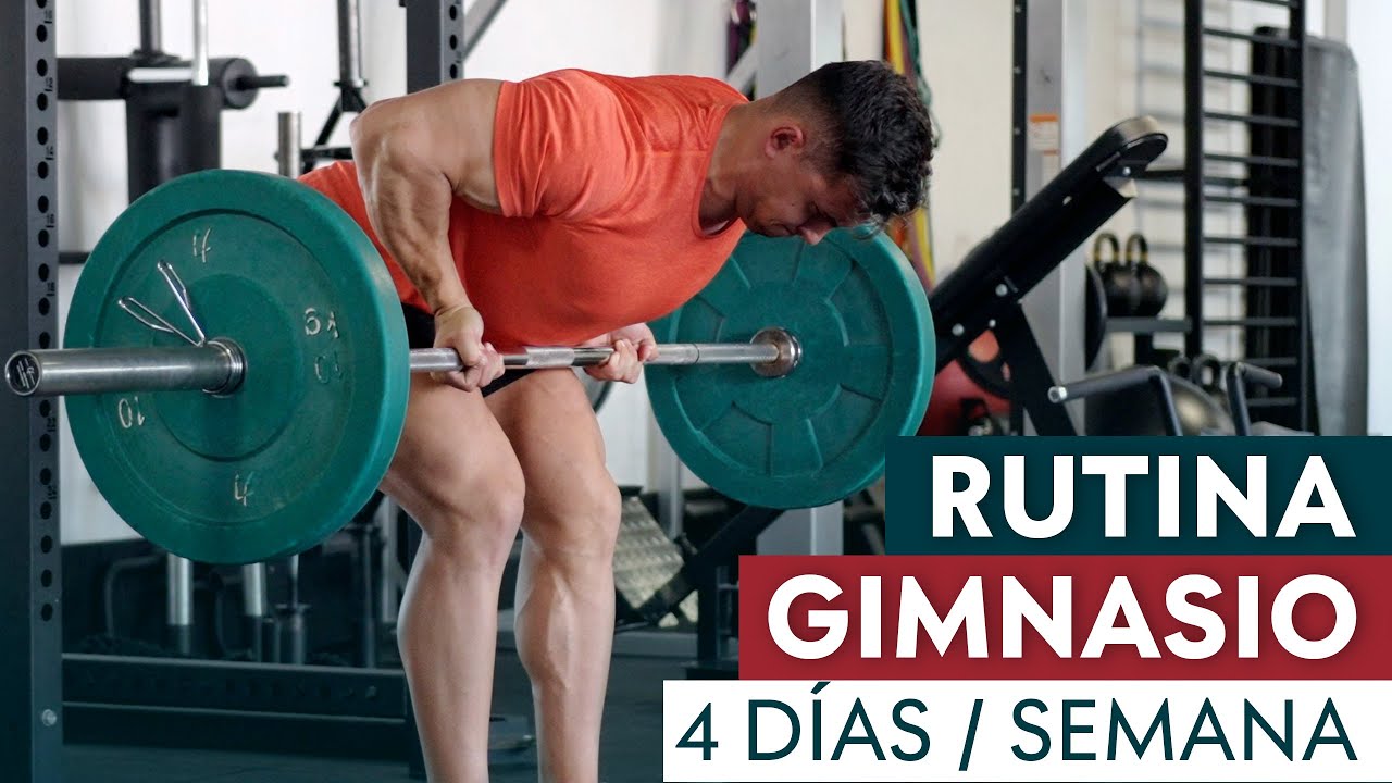 Rutina de 4 días para ganar músculo rápido en el gym