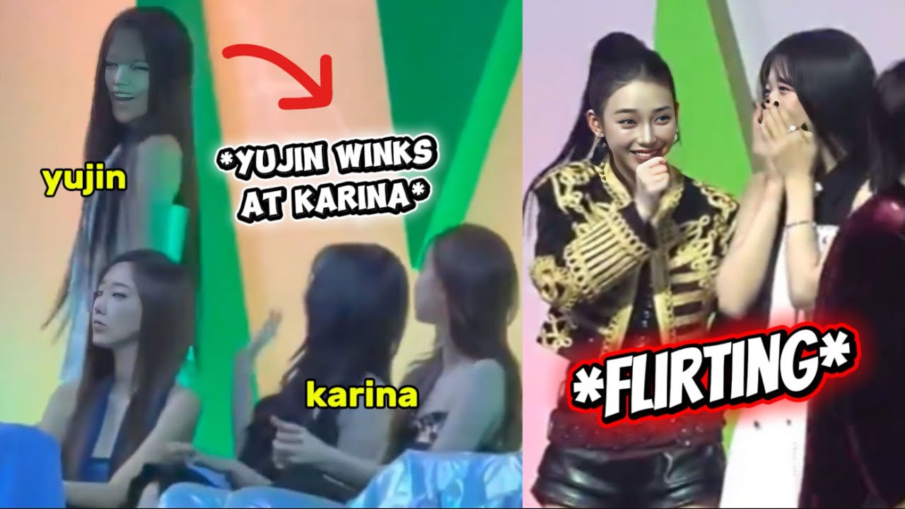 IVE YUJIN and aespa KARINA nonstop flirting with each other at MMA 2025