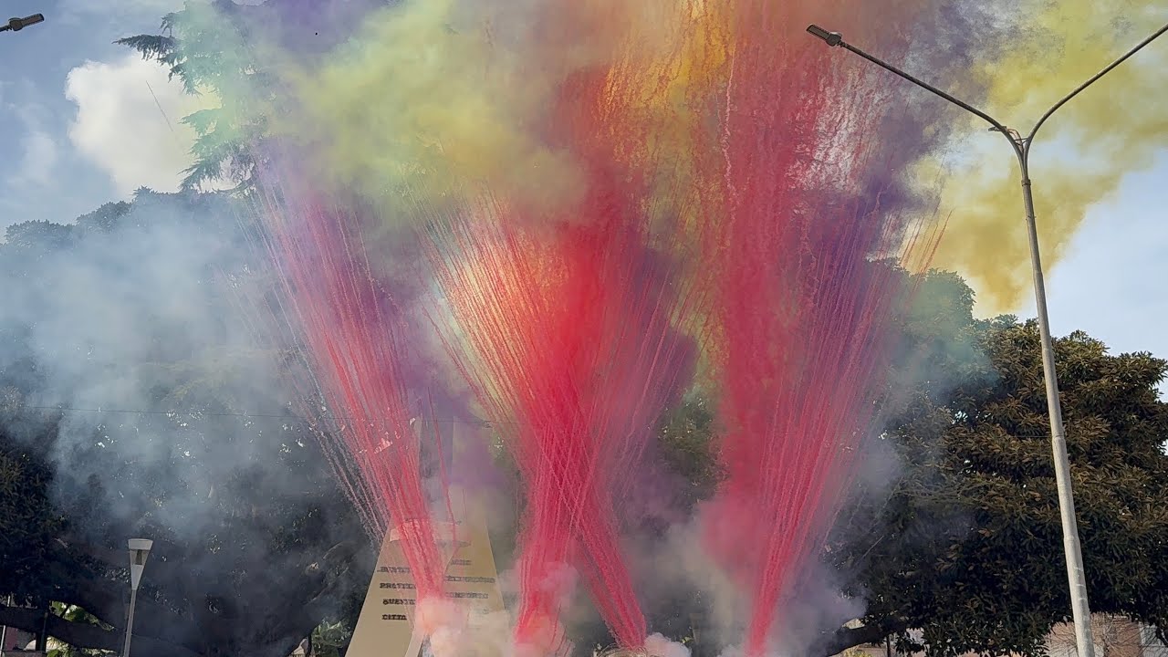 Acireale 24 Gennaio 2026 Sosta a P.za Dante San Sebastiano e Spettacolo Pirotecnico FUOCHI CHIARENZA