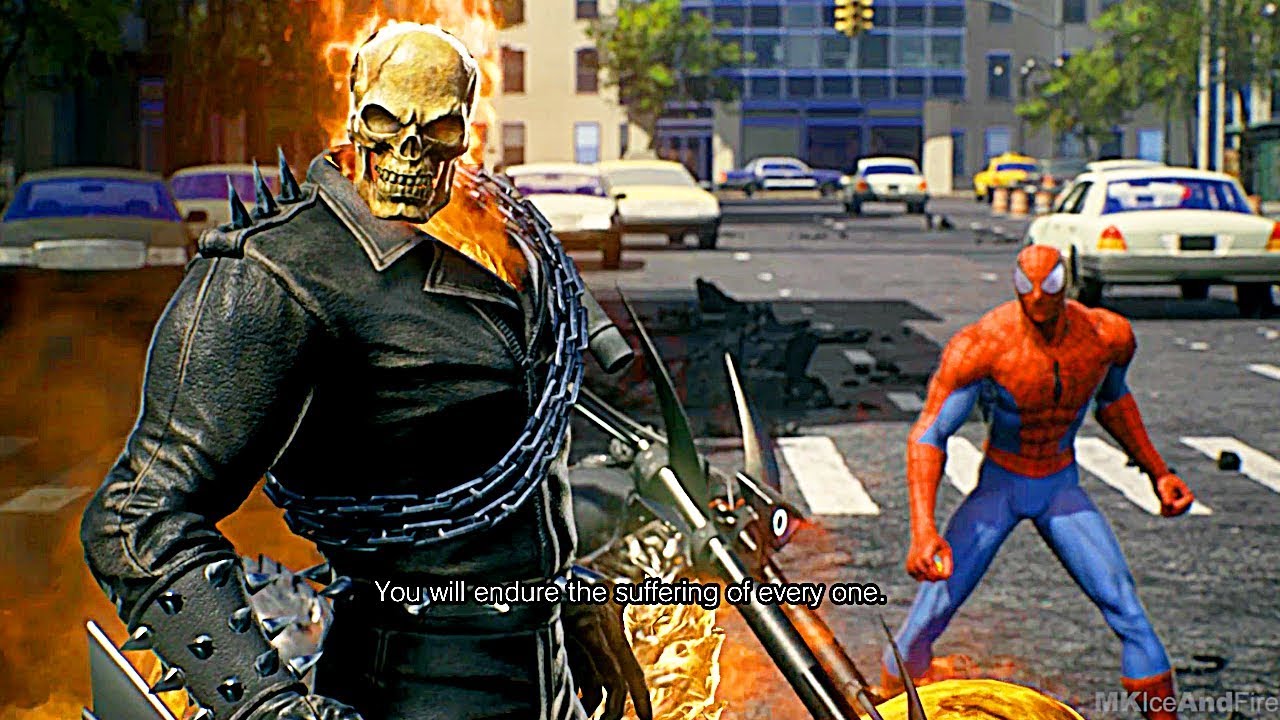 Ghost Rider Saves Spider-Man From Giant Monster Symbiote Scene HD - Marvel Vs Capcom Infinite