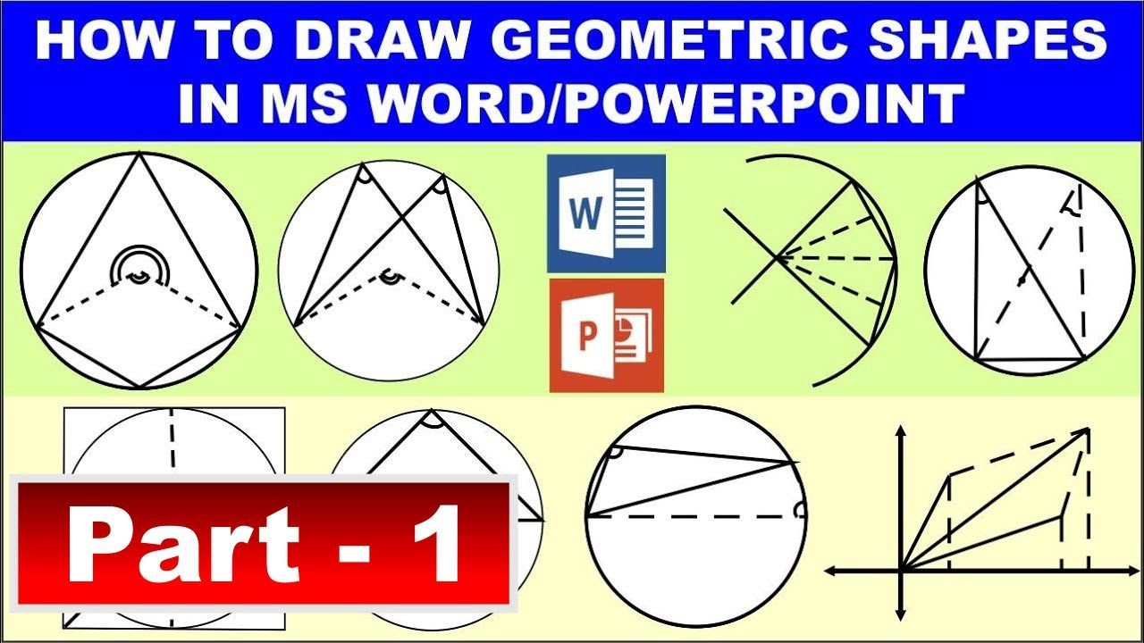 How to Create geometric shapes  in MS Word/PowerPoint  ||Draw Geometry Shapes Course part 1