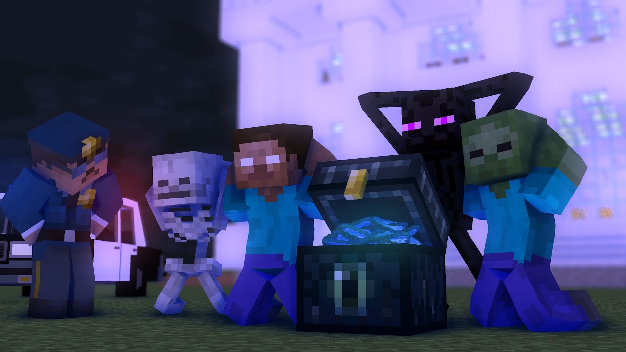 Monster School: Bank Robbery - Minecraft Animation