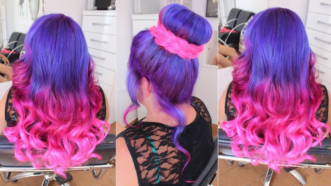 Cabelo Roxo Metálico com Degrade Rosa passo a passo por Rafael Secolin