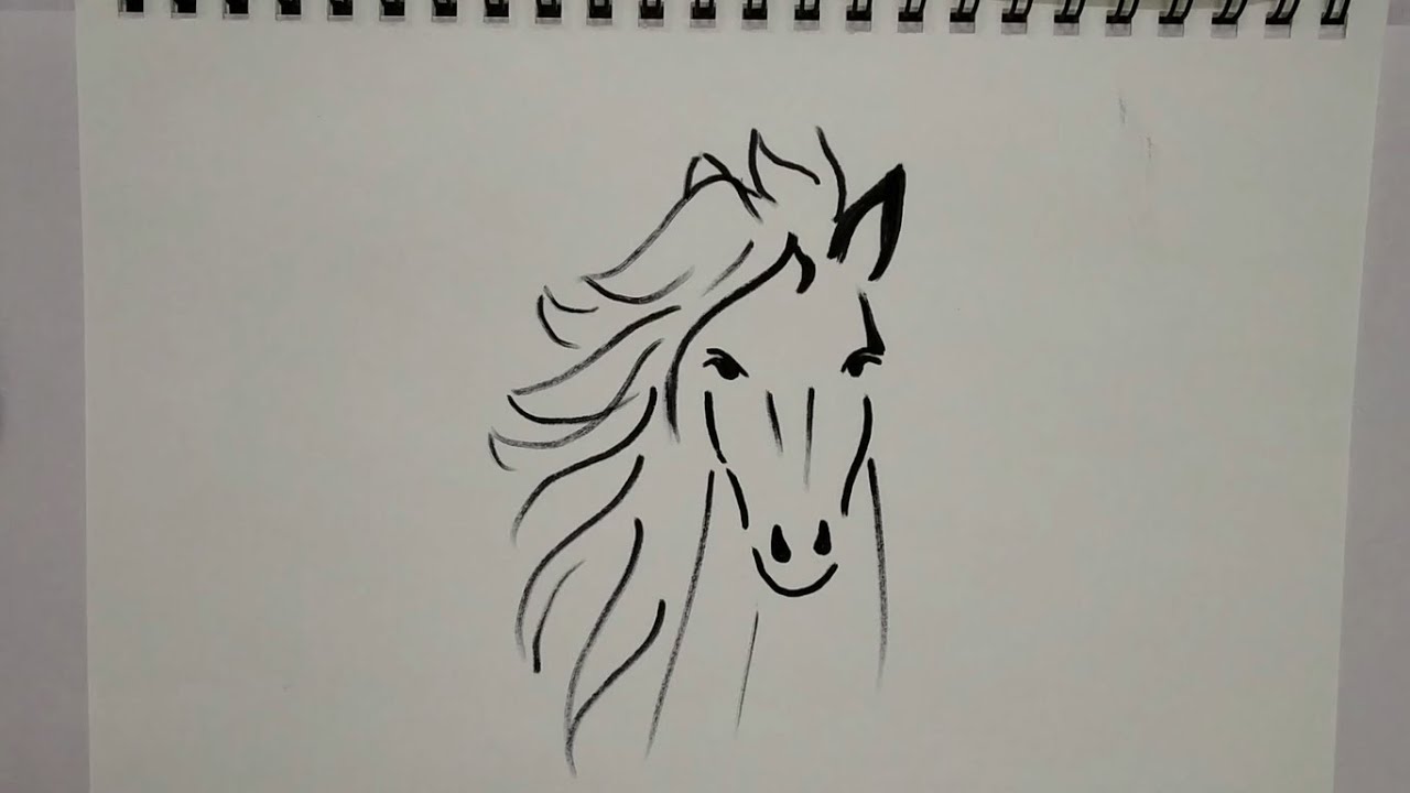 How to draw horse head || Minimal drawing