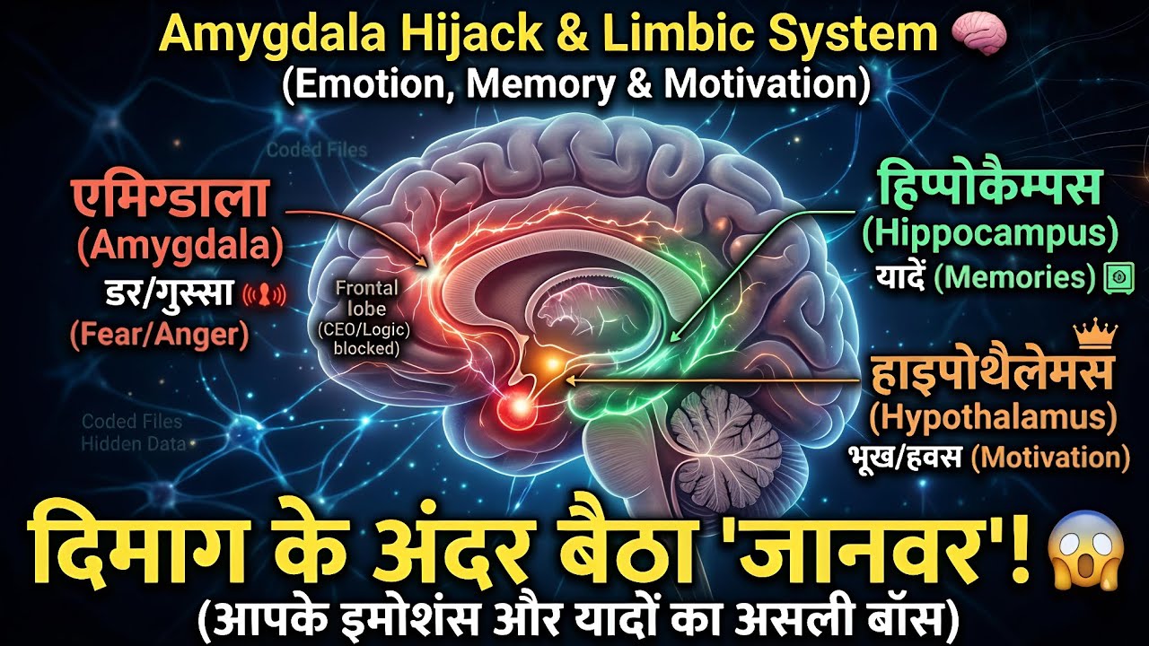 आपके दिमाग के अंदर बैठा ‘जानवर’! 😱 | Amygdala Hijack & Limbic System