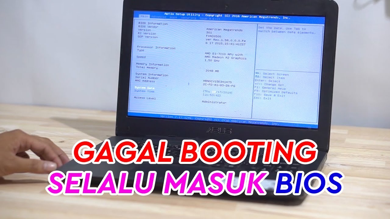[REPAIR] Cara fix Laptop ASUS Gagal Masuk WINDOWS Selalu Masuk BIOS