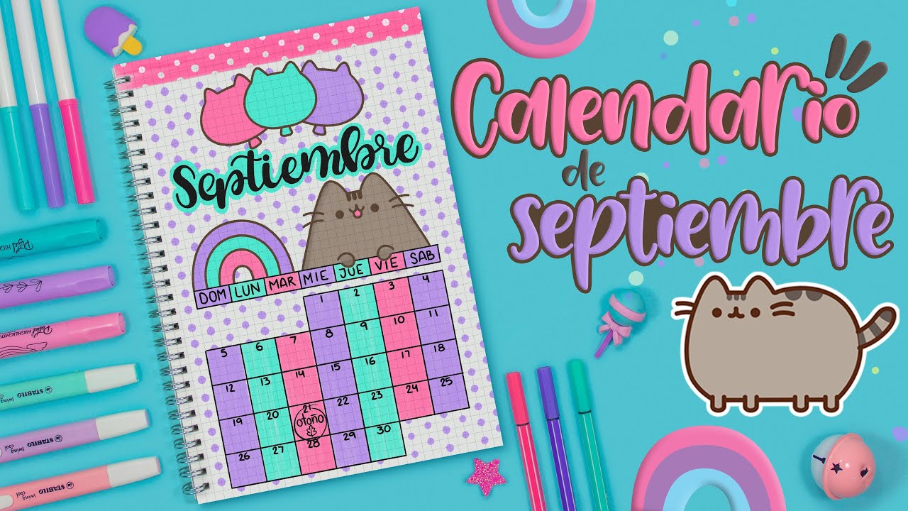 Cómo hacer tu CALENDARIO de SEPTIEMBRE de PUSHEEN - BULLET JOURNAL IDEAS