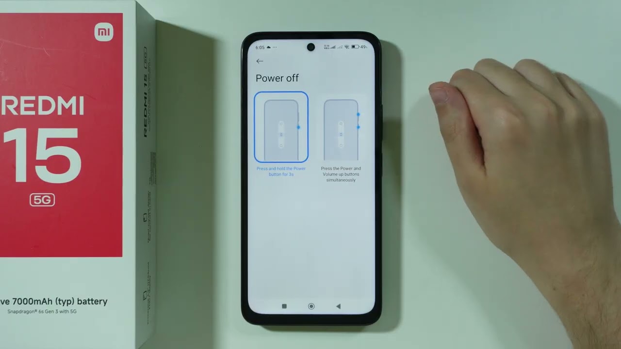 Redmi 15: How to Open Power Menu with Power Button