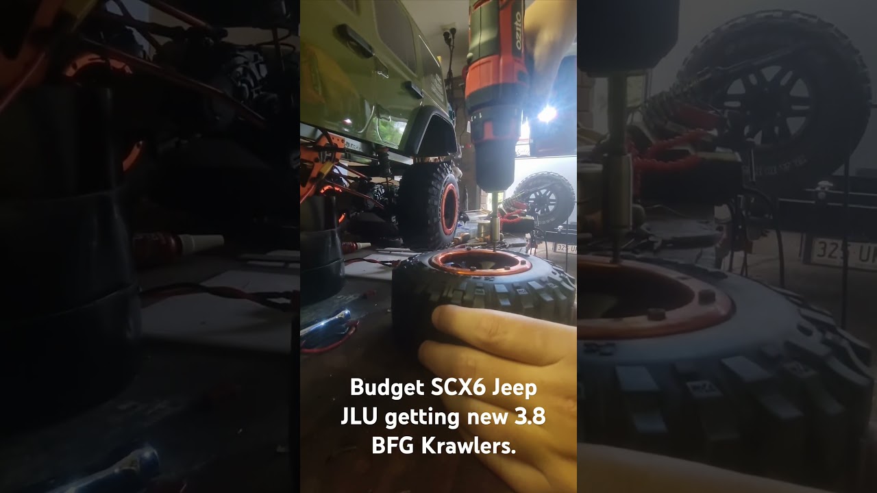 Budget Axial SCX 6 getting new 3.8 BFG Krawler tires. 
