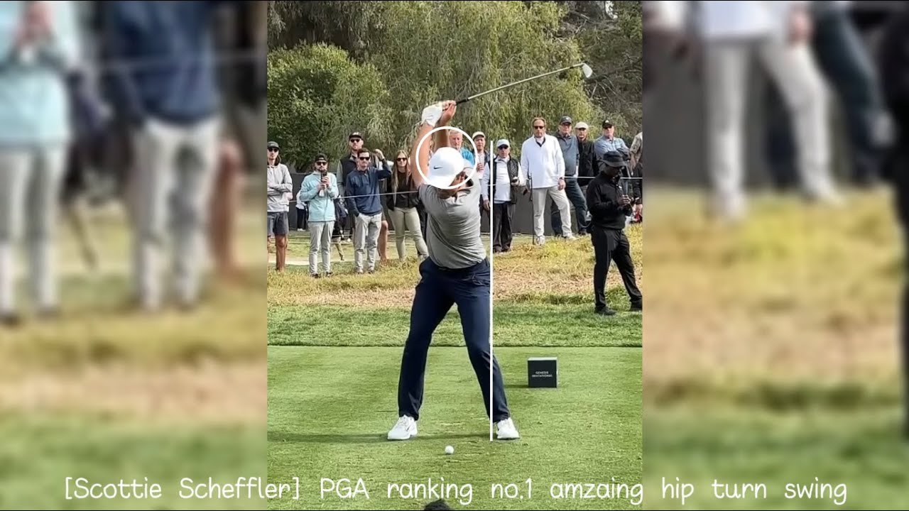 [Scottie Scheffler]PGA ranking no.1 amazing hip turn swing, every shot, slow, asmr