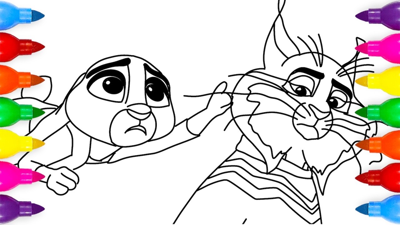 Zootopia 2 Judy begged Pawbert Coloring Page