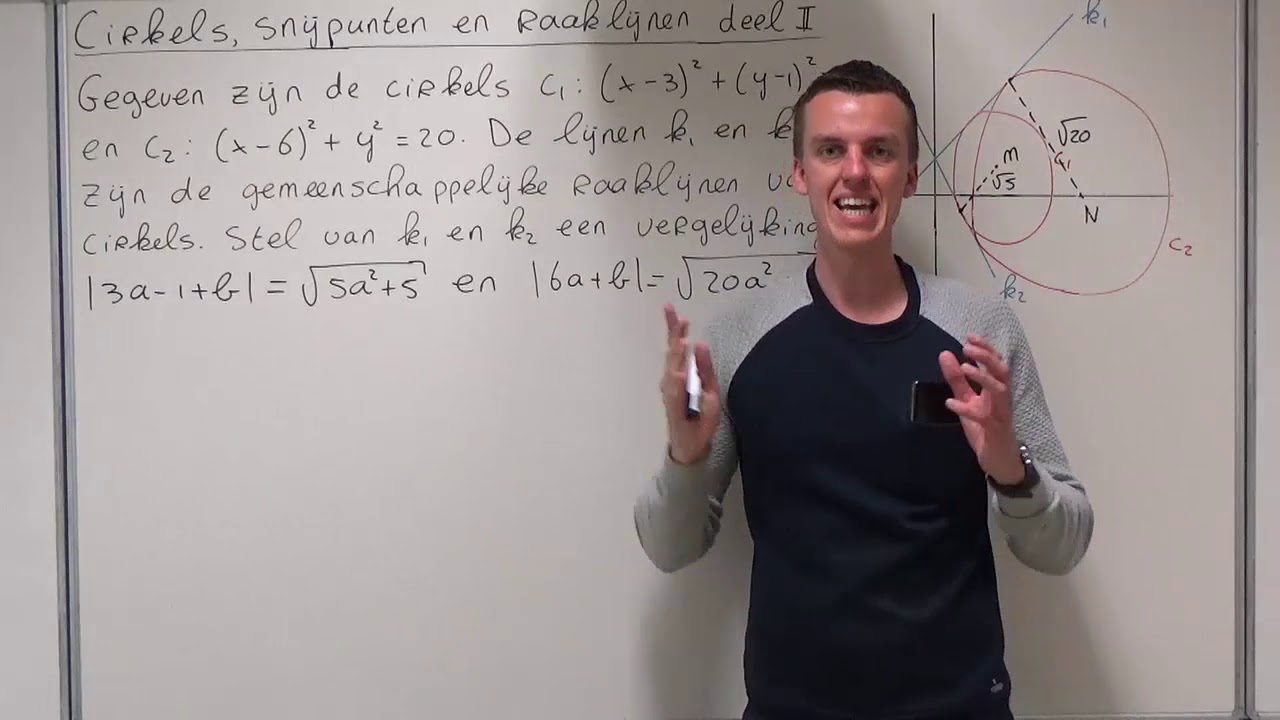 Cirkels, snijpunten en raaklijnen deel II (VWO wiskunde B)