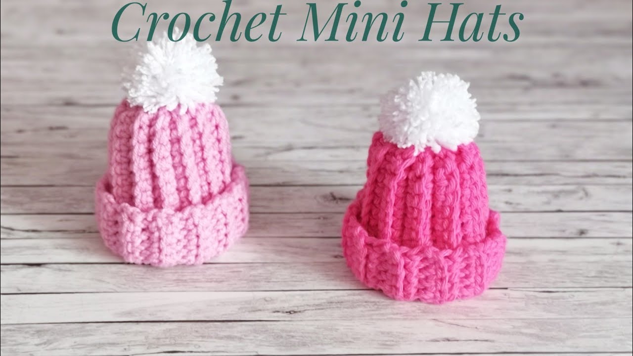 Crochet Mini Hat Tutorial, Christmas Decoration, Mini Mütze Häkeln Anleitung
