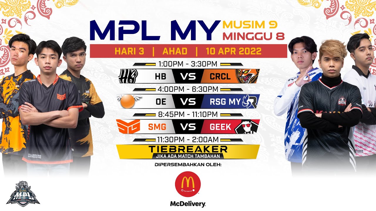 (LIVE NOW) MPL-MY Musim 9 W8 Hari 3 | Dipersembahkan oleh McDelivery