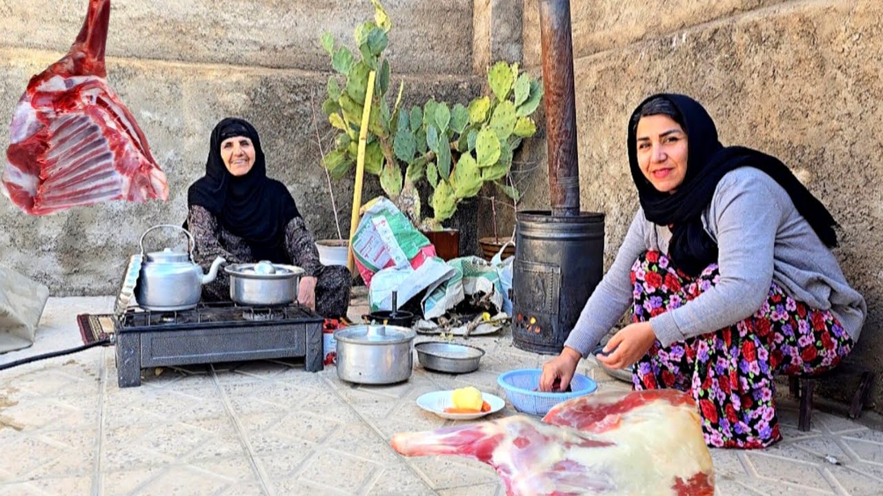 Village life in western Iran | Cooking Traditional lamb soup | ILAM 