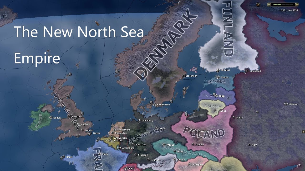 If North Sea empire was still alive by Denmark - Hoi4 Timelapse