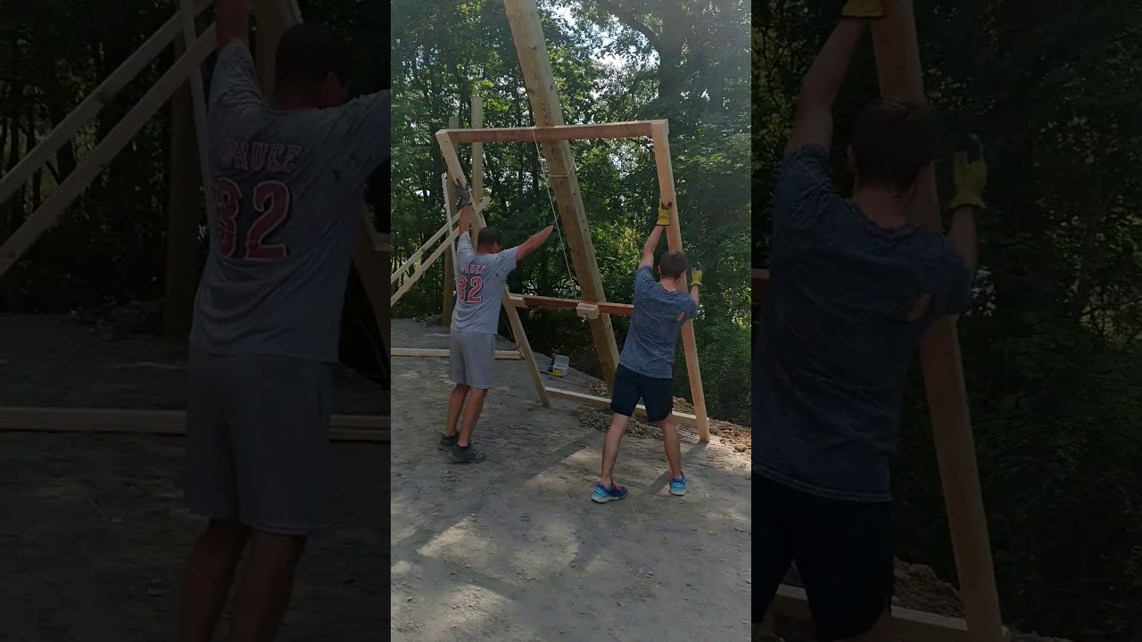 Setting a 16 foot 6x6 post