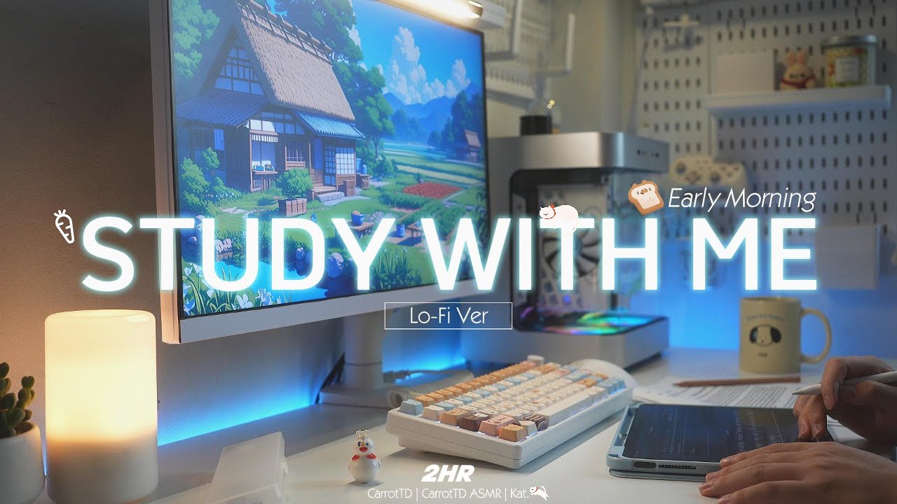 2-HOUR STUDY WITH ME | Relaxing Lo-Fi | Background noises | Pomodoro 50-10 | Early Morning
