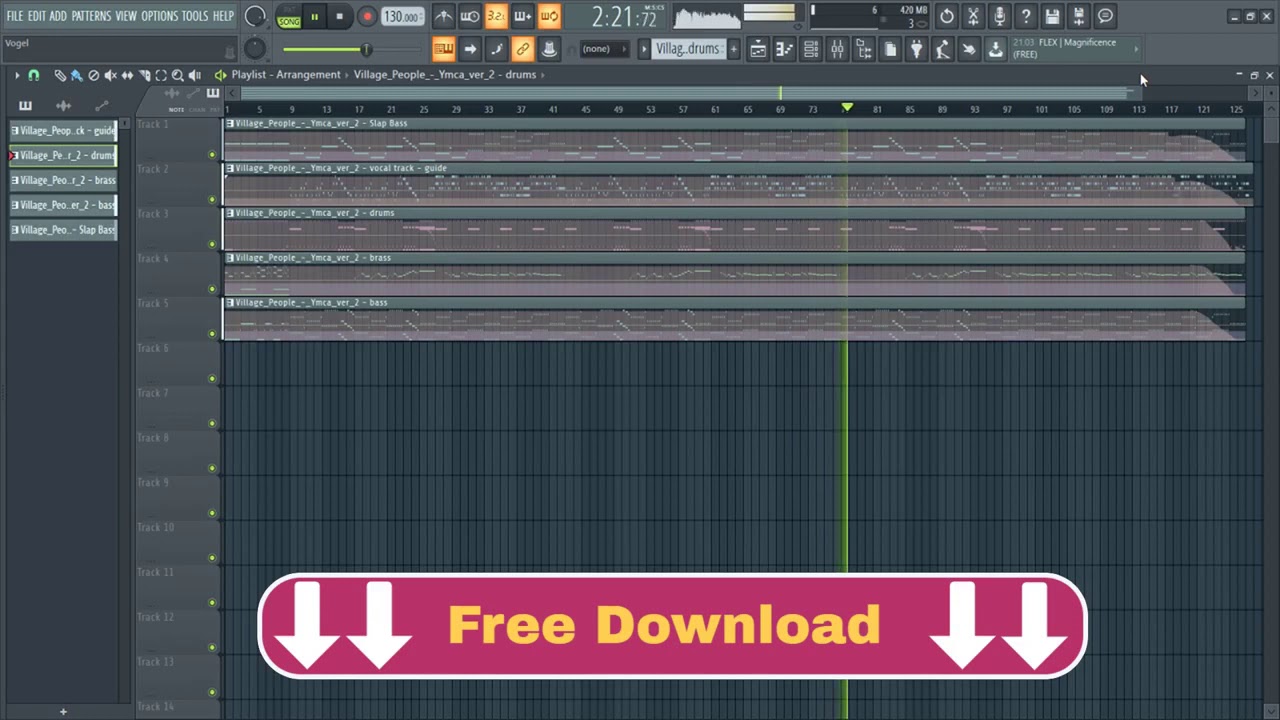 MIDI  VILLAGE PEOPLE   YMCA   FREE DOWNLOAD   FL Studio 20