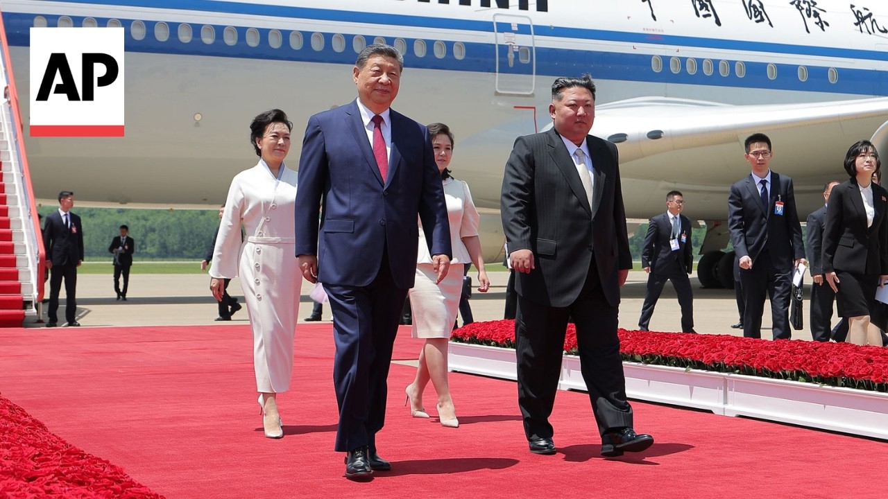 North Korean TV shows China's Xi Jinping arriving in Pyongyang to meet Kim Jong Un