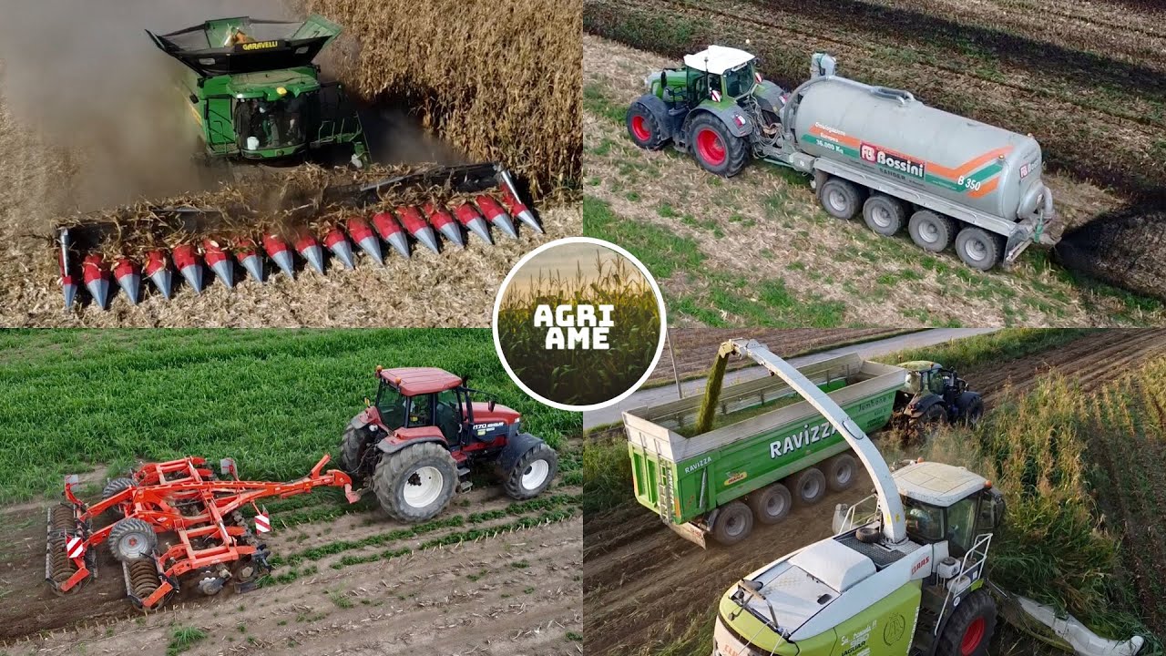 VIDEO MIX | Raccolta mais, spargimenti, lavorazioni terreno | Fine agosto-inizio settembre |Agri Ame