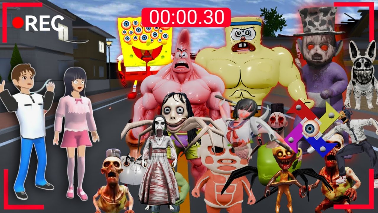 Yuta Mio Panik CCTV Merekam Anomali SpongeBob & Hamood Habibi Menyerang 😱SAKURA SCHOOL SIMULATOR